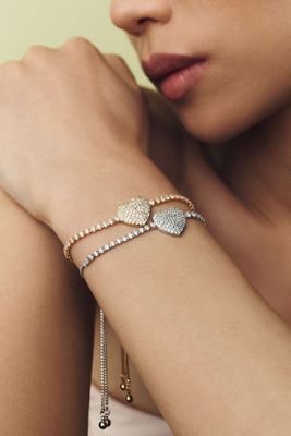 By Anthropologie All My Love Sparkle Heart Bracelet