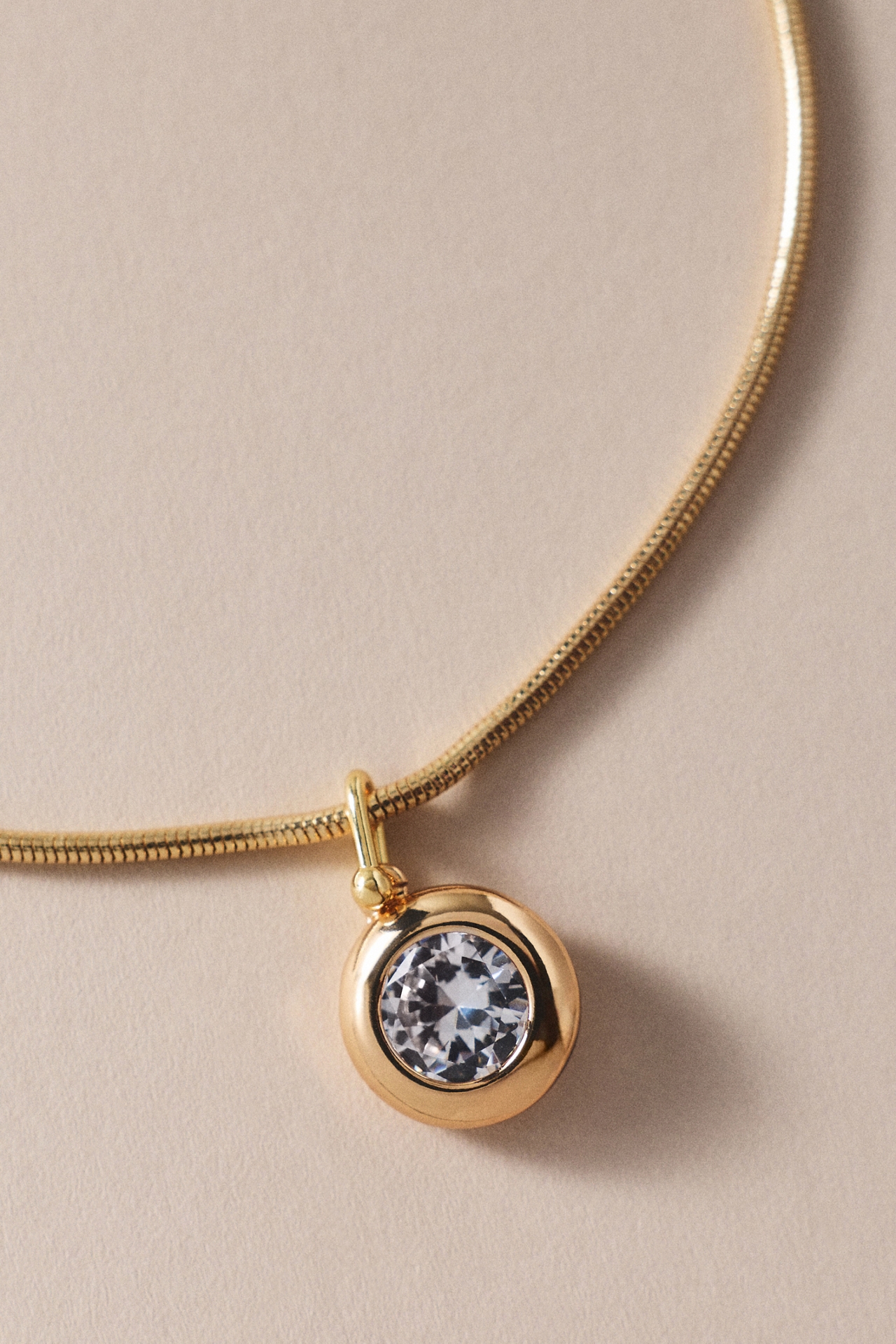 By Anthropologie Crystal Bezel Pendant Necklace