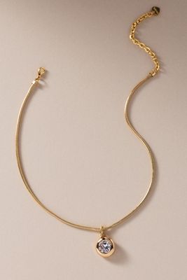 By Anthropologie Crystal Bezel Pendant Necklace