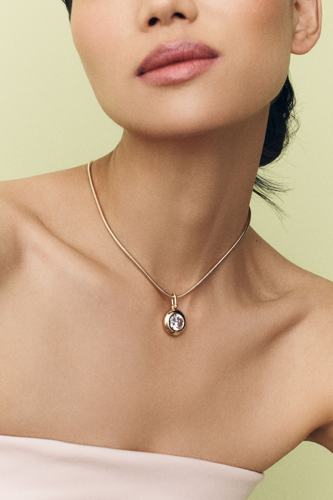 By Anthropologie Crystal Bezel Pendant Necklace