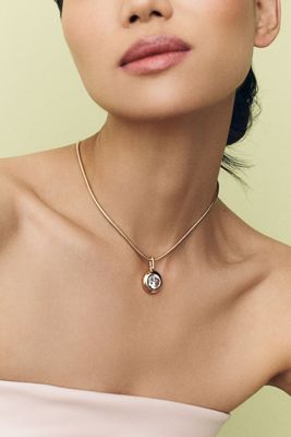 By Anthropologie Crystal Bezel Pendant Necklace