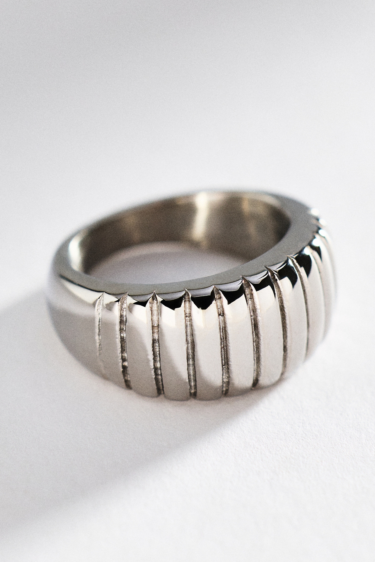 Water-Resistant Chunky Ribbed Ring