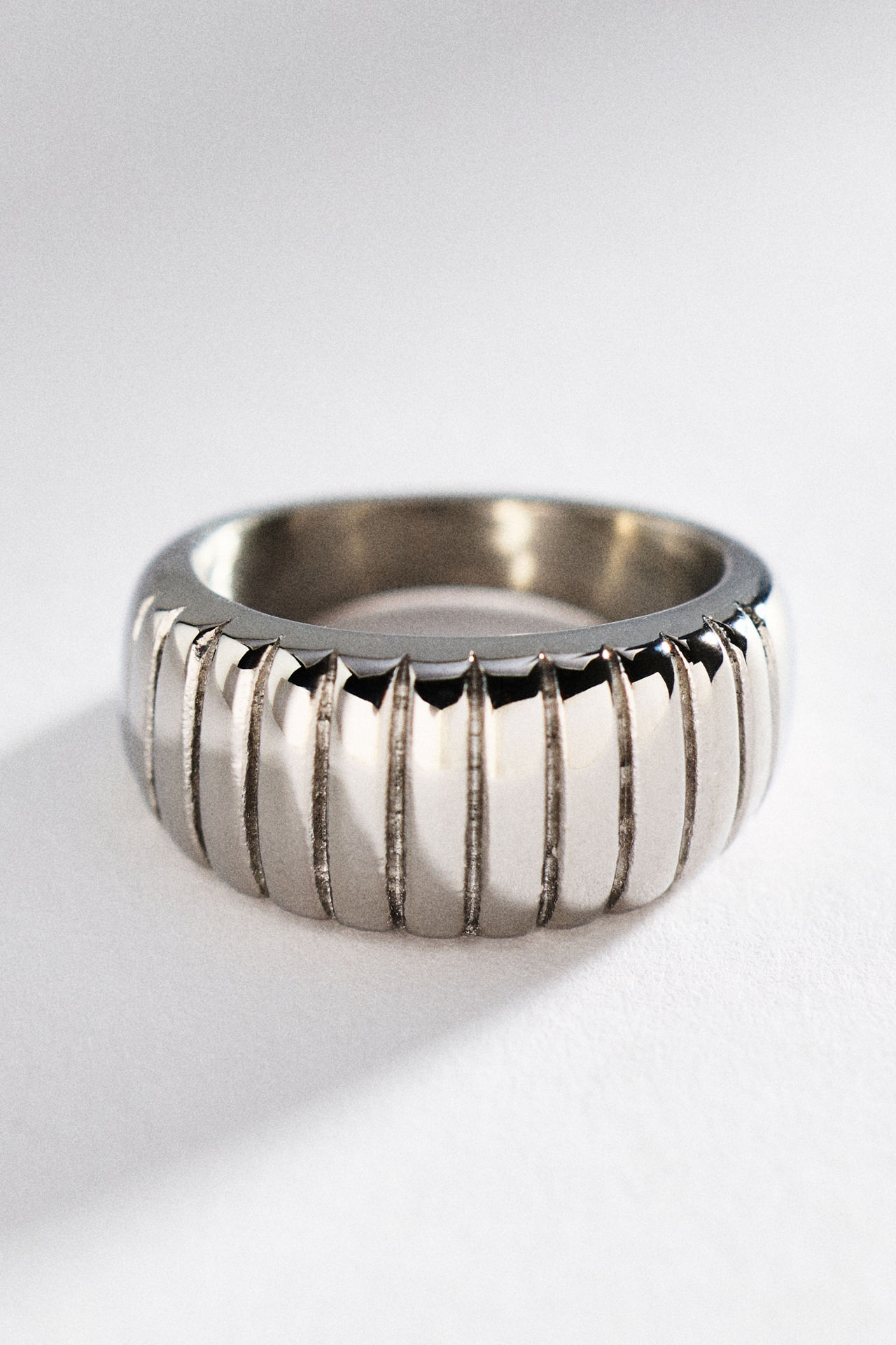 Water-Resistant Chunky Ribbed Ring