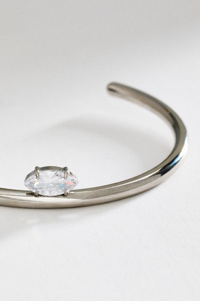 Solitaire Crystal Water-Resistant Cuff Bracelet #1