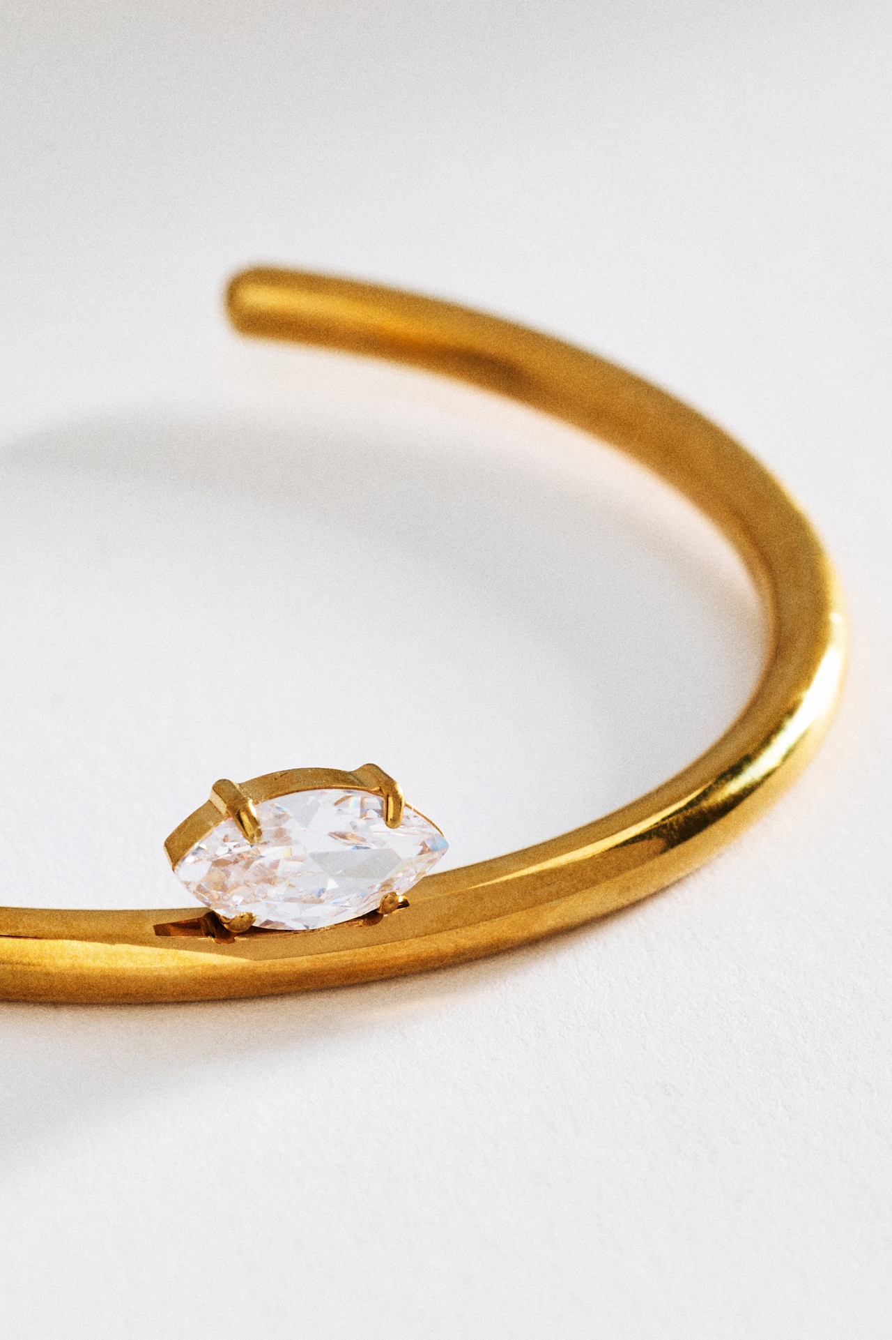Solitaire Crystal Water-Resistant Cuff Bracelet