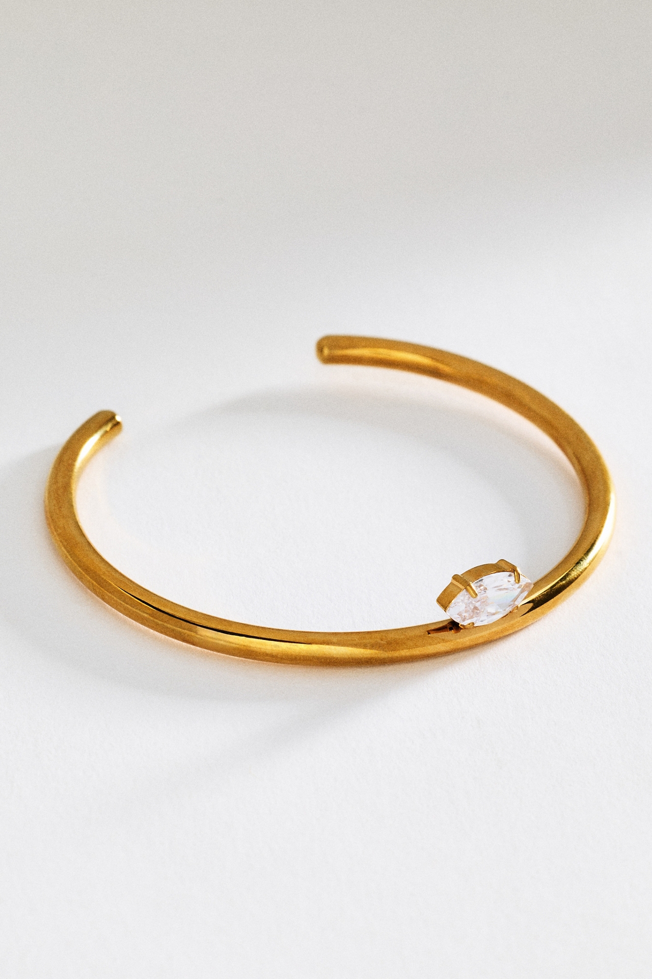 Solitaire Crystal Water-Resistant Cuff Bracelet