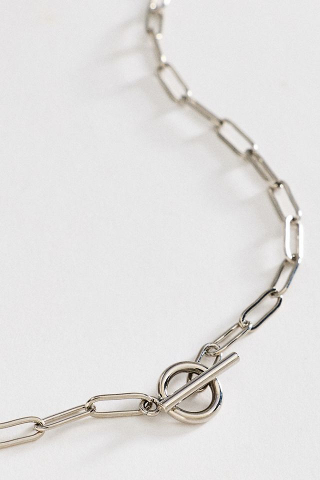 Water-Resistant Paperclip Lariat Necklace #1