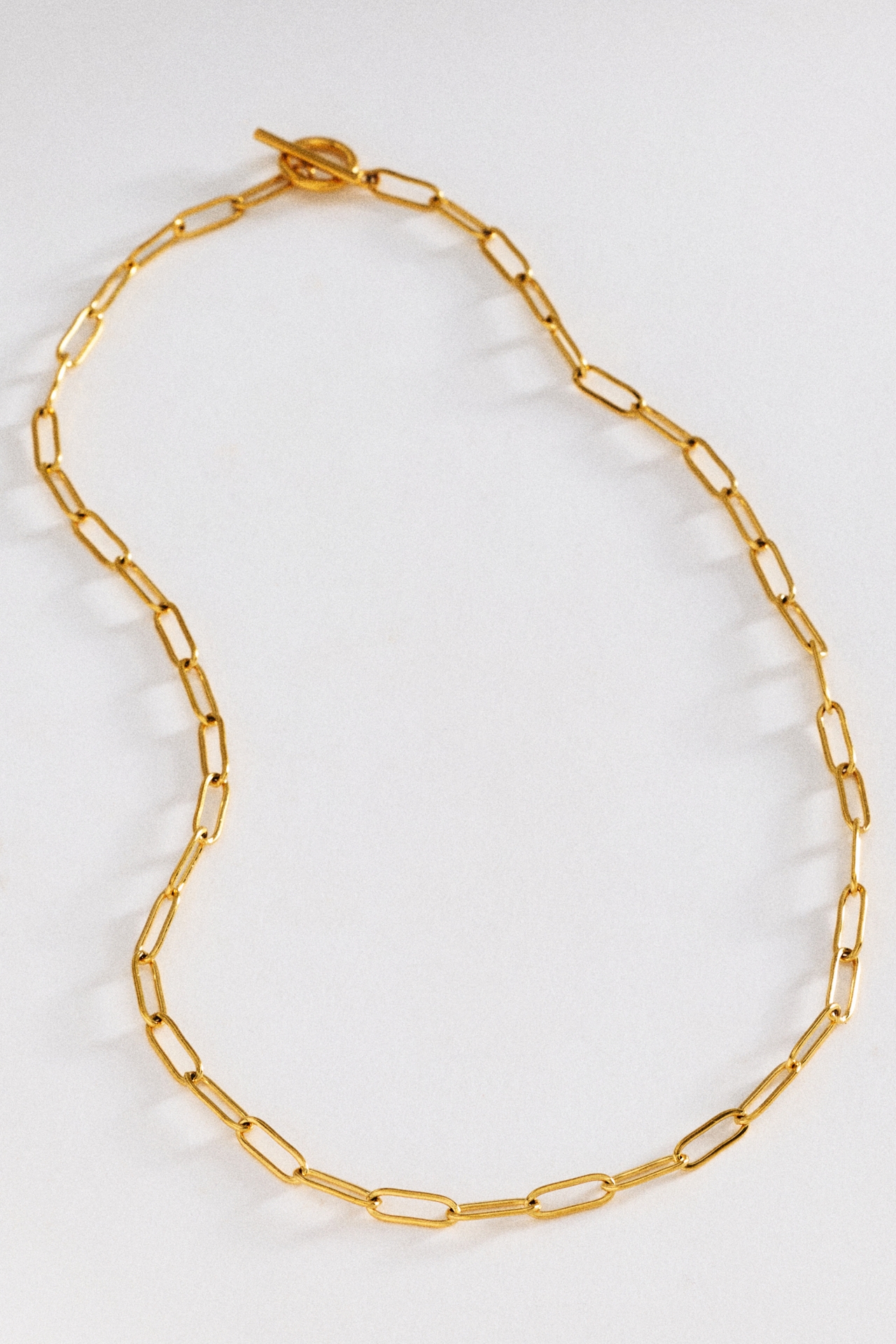 Water-Resistant Paperclip Lariat Necklace