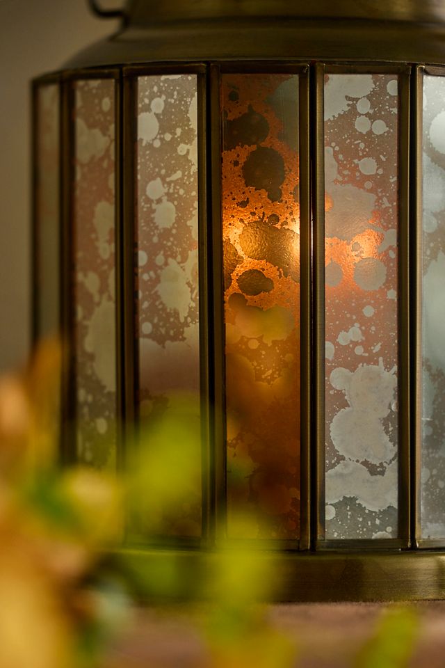 Mercury Glass Paned Lantern #2