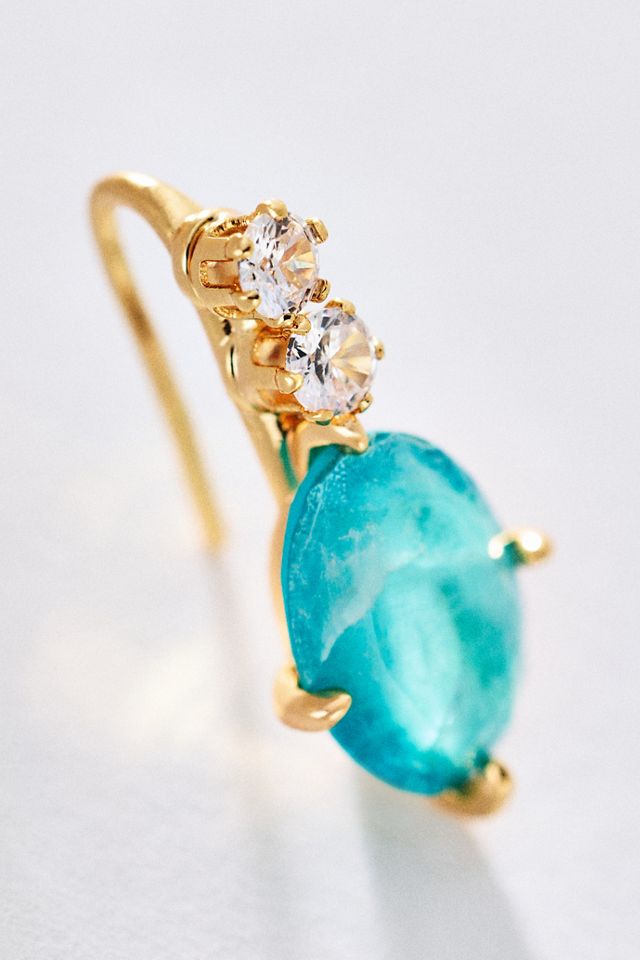 Gemstone Huggie Earrings #1
