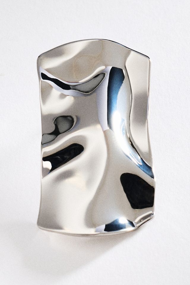 Hammered Metal Rectangular Earrings #1
