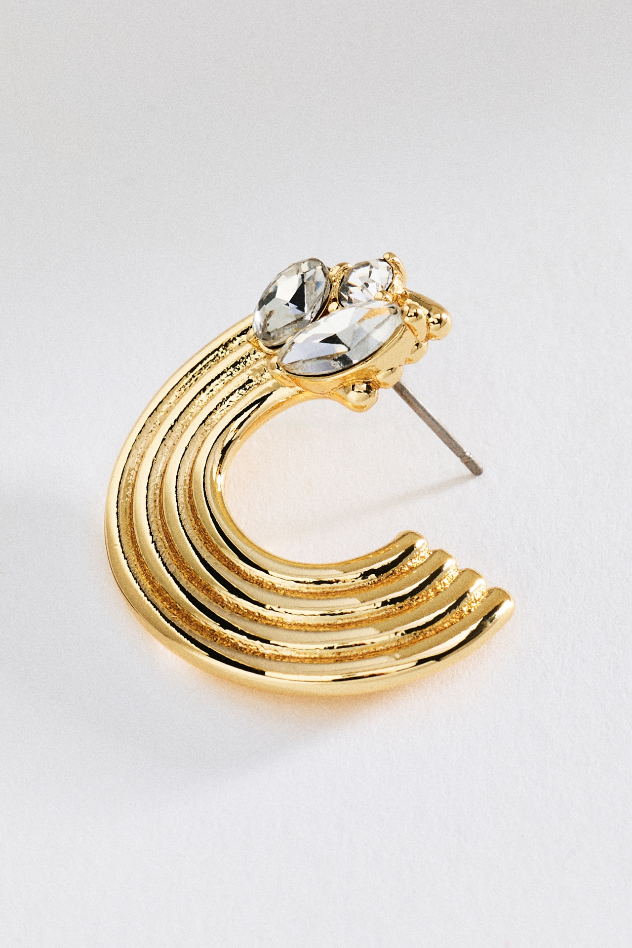 Circular Ribbed Post Earrings