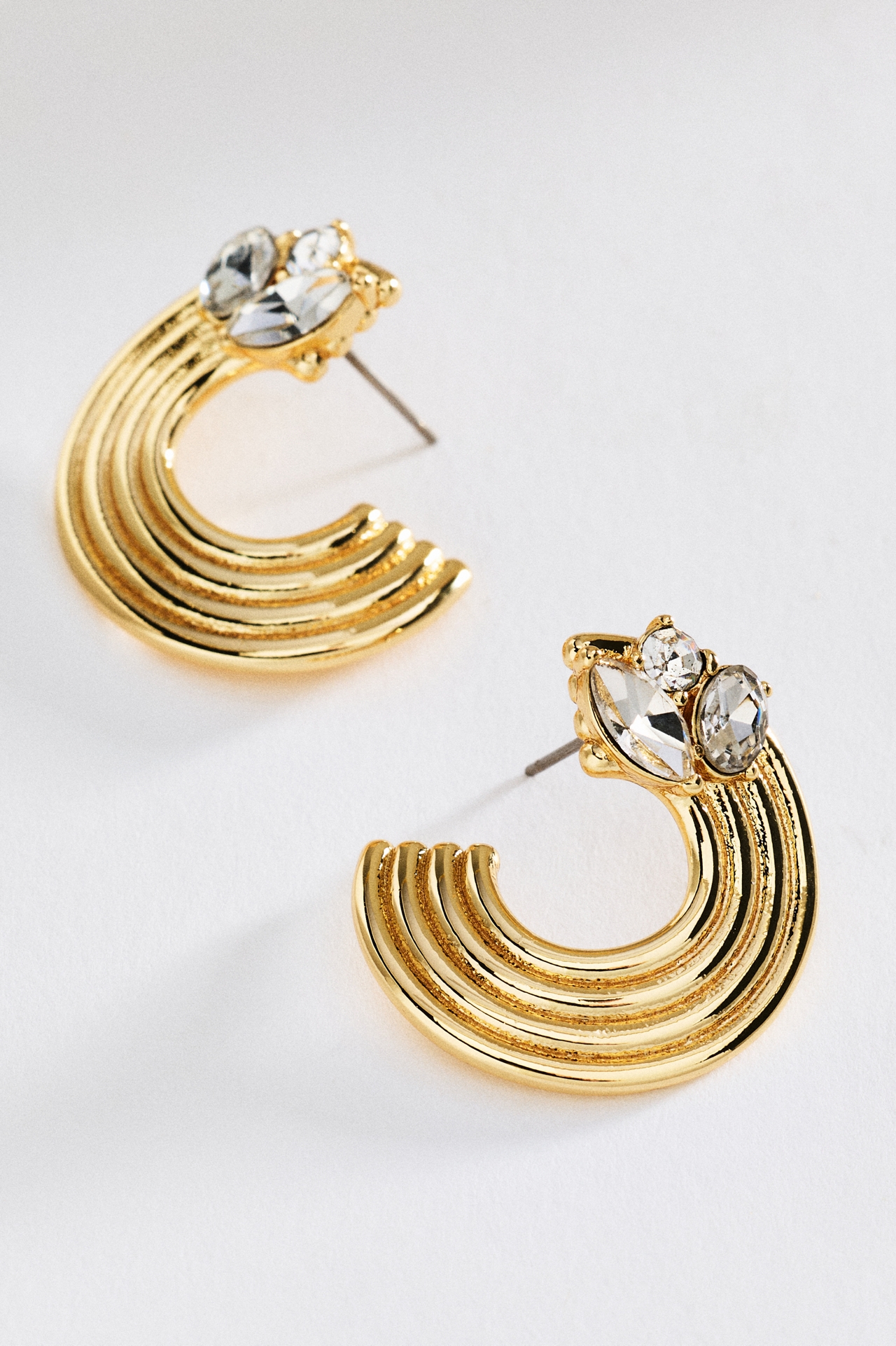 Circular Ribbed Post Earrings