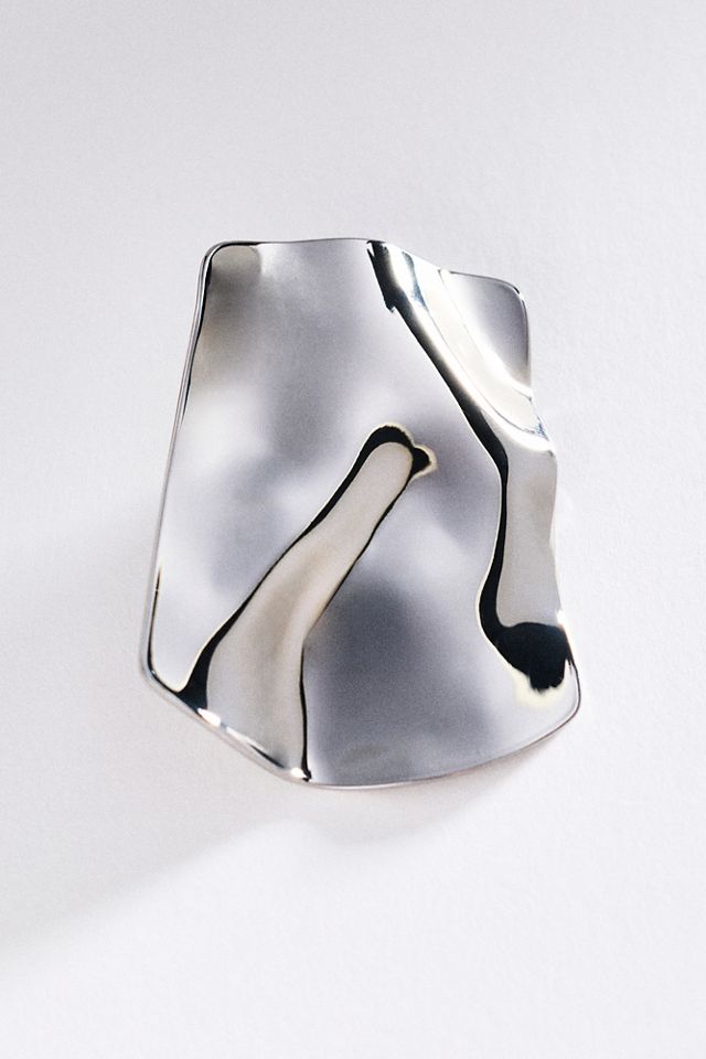 Hammered Metal Post Earrings #1