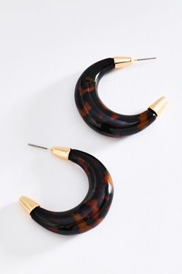 By Anthropologie Tipped Resin Hoop Earrings