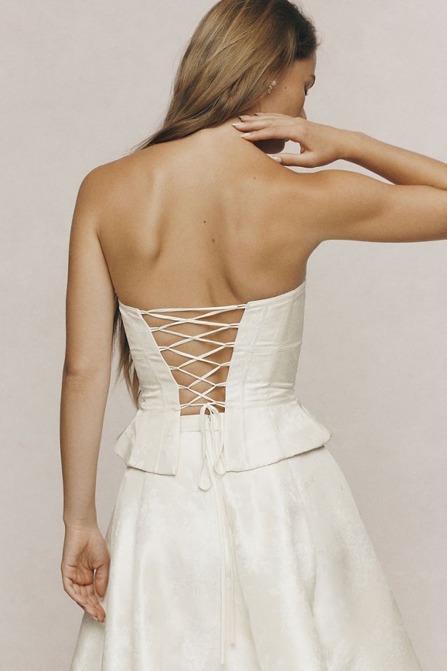 V. Chapman x Anthropologie Weddings Kinsley Peplum Corset Top #1