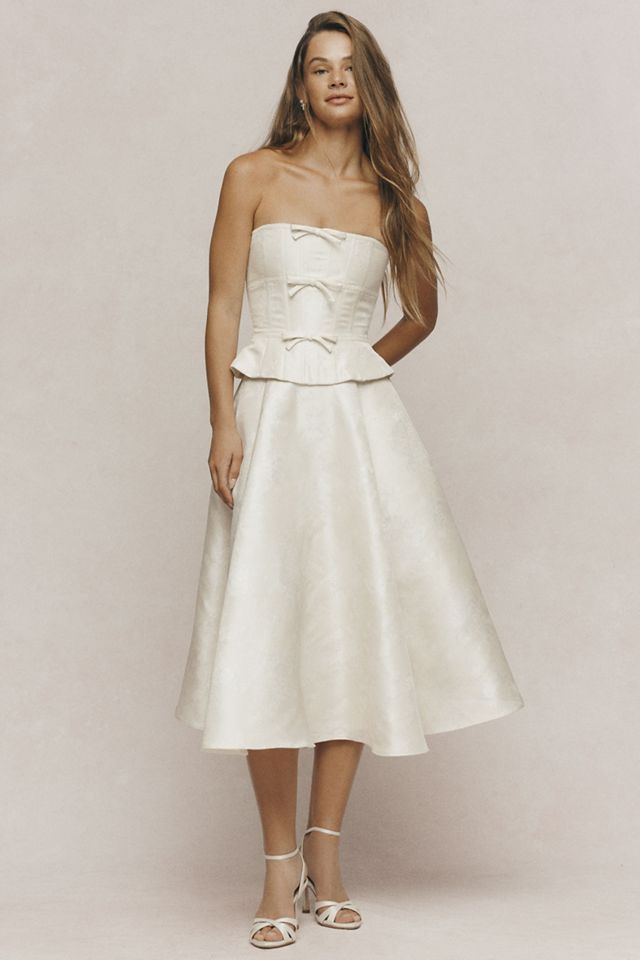 V. Chapman x Anthropologie Weddings Kinsley Peplum Corset Top #2