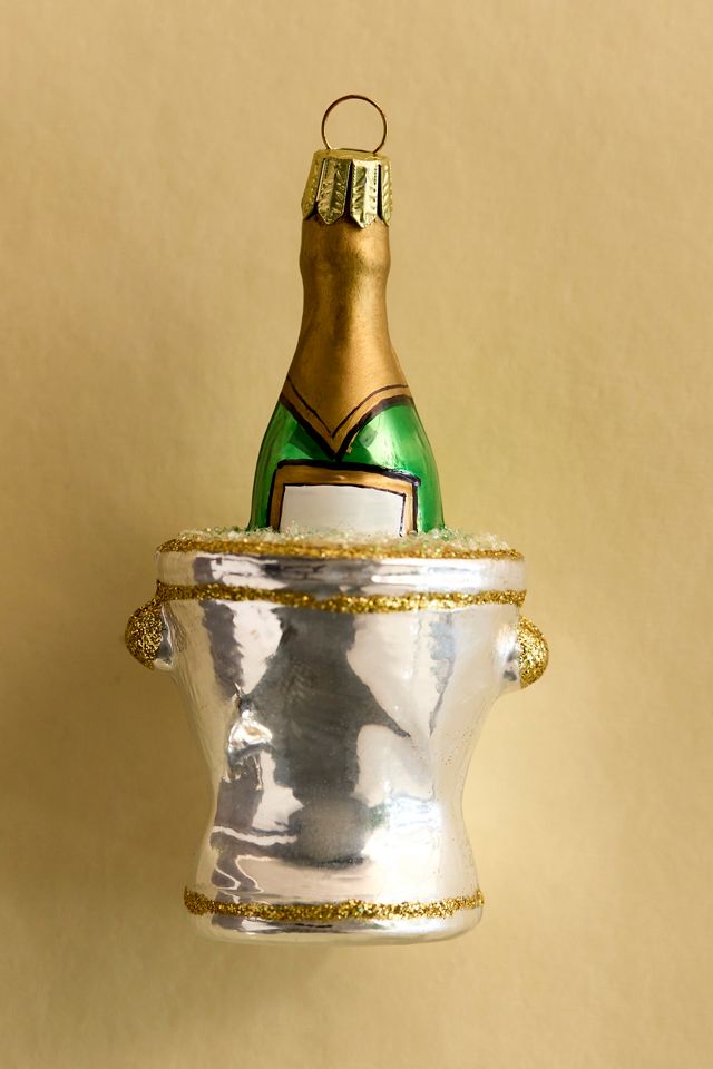 Champagne Bucket Glass Ornament #1