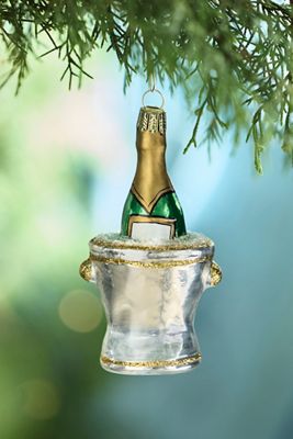 Champagne Bucket Glass Ornament