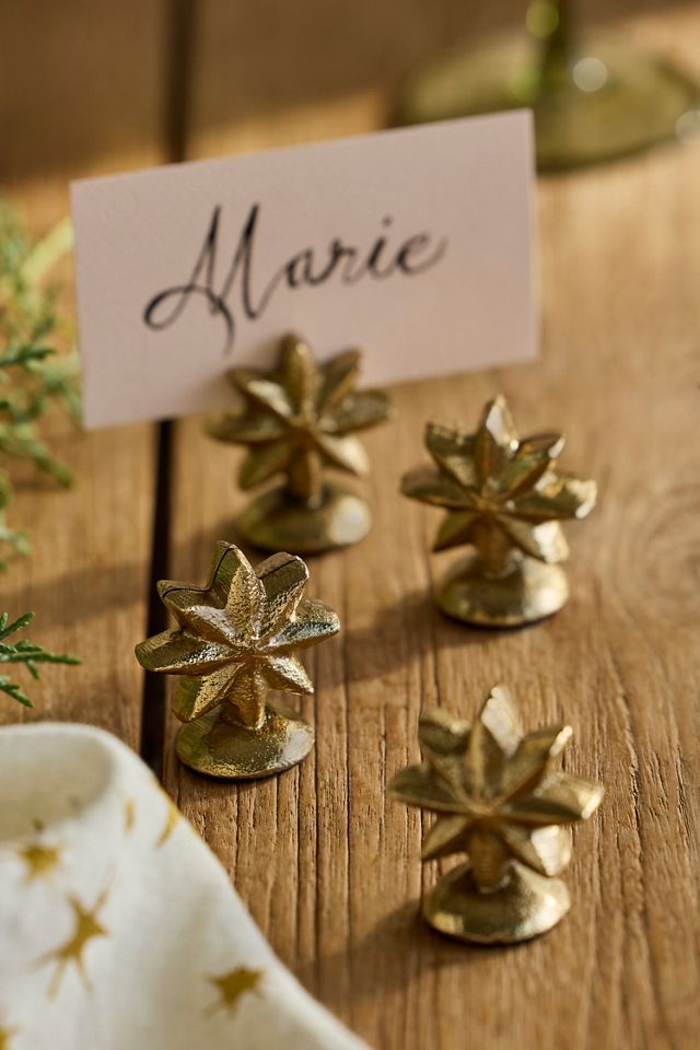 Golden Star Place Card Holders, Set of 4 #1