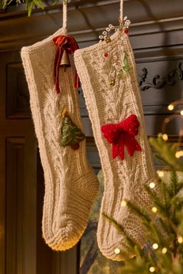 Holiday Icon Knitted Wool Stocking