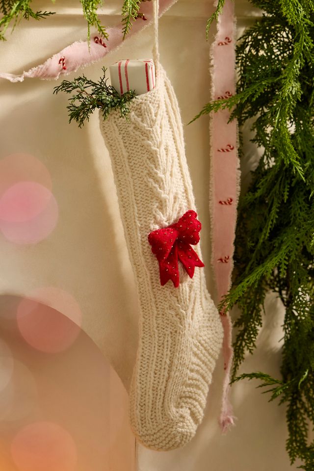 Holiday Icon Knitted Wool Stocking #1