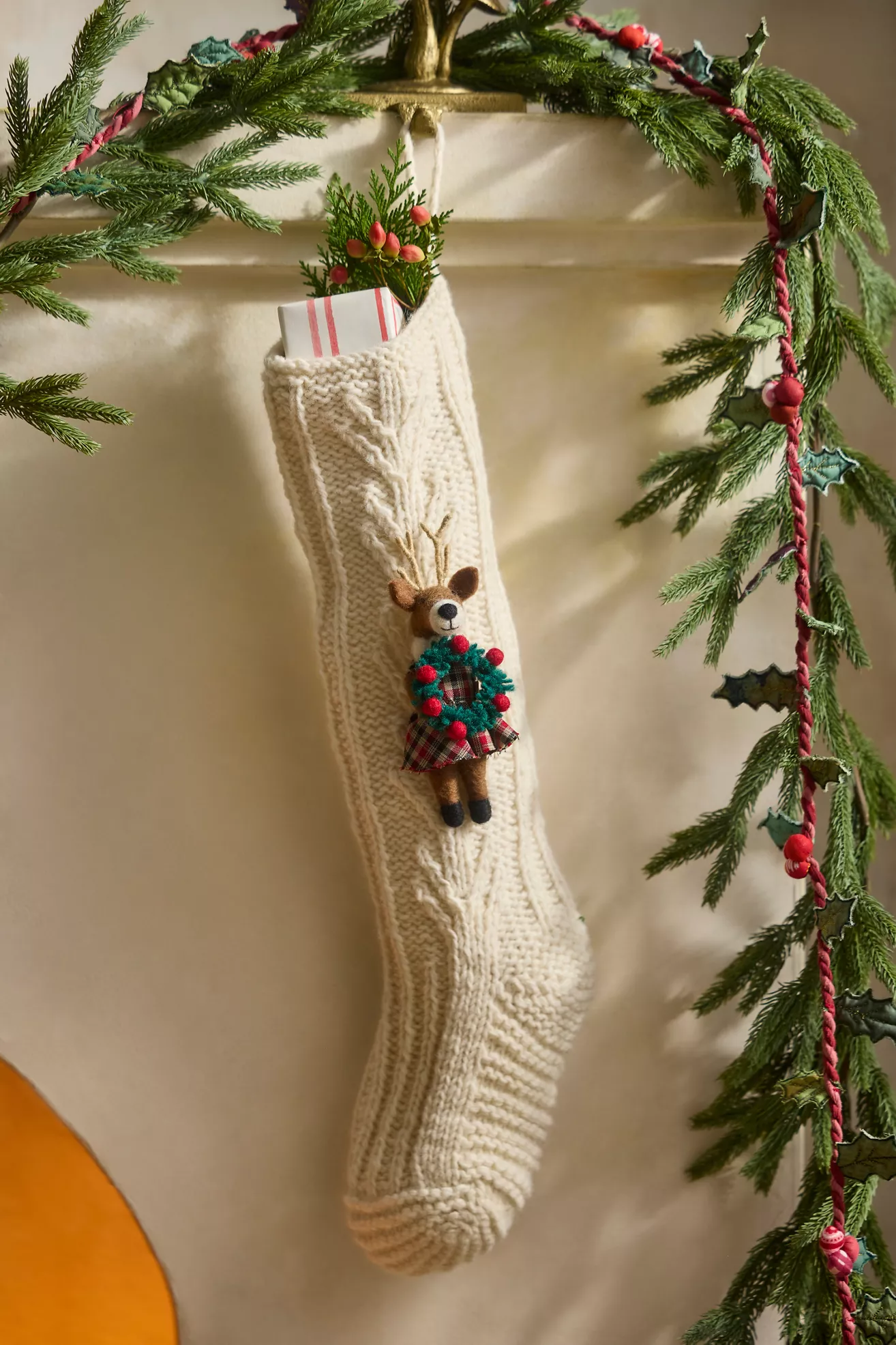 Terrain Felt Critter Knitted Wool Stocking - thumbnail 3