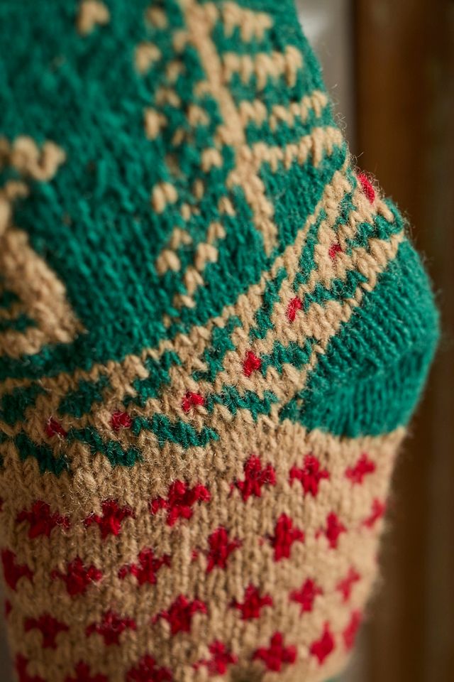 Holiday Sweater Knitted Wool Stocking #1