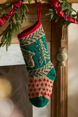 Holiday Sweater Knitted Wool Stocking