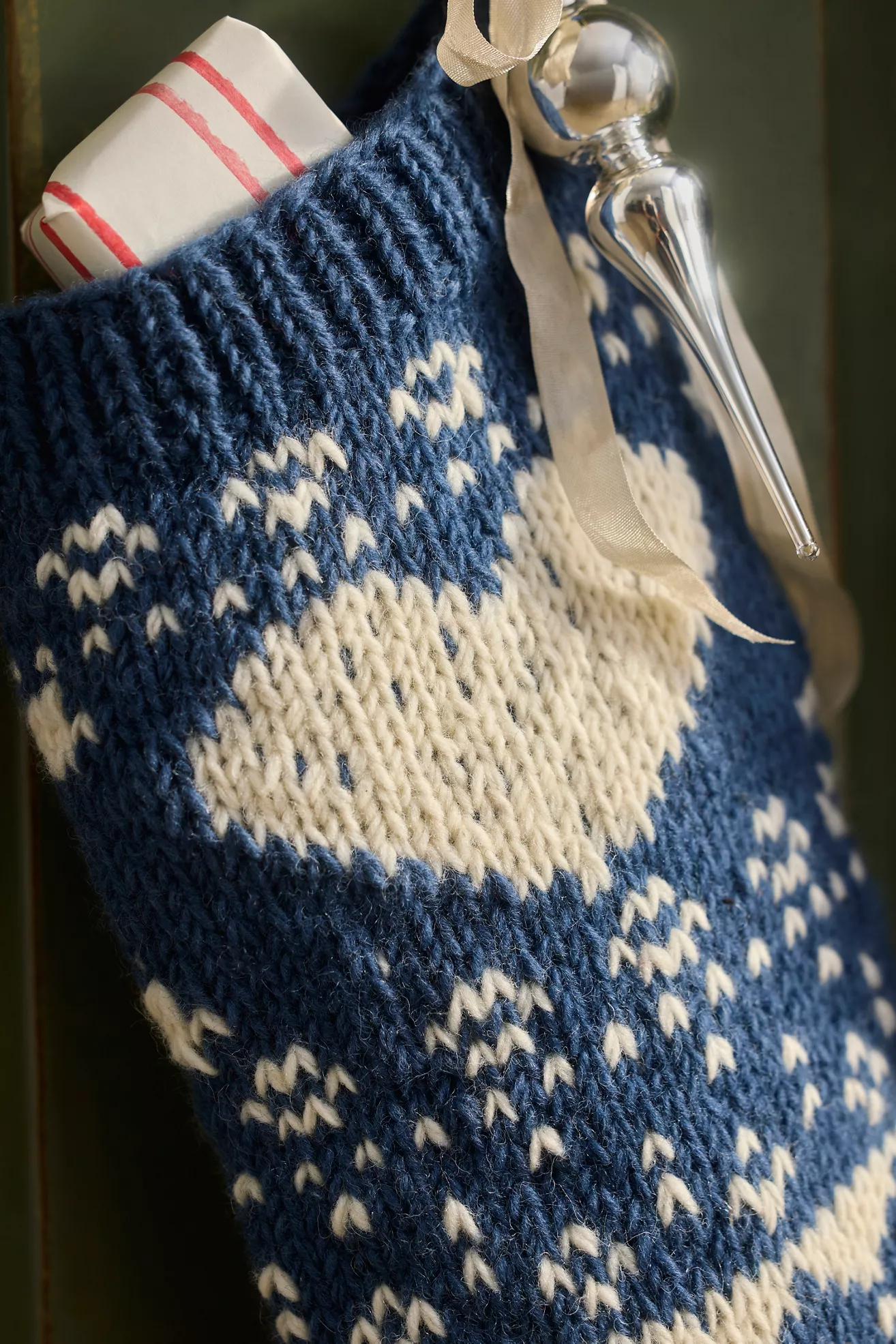 Terrain Holiday Sweater Knitted Wool Stocking - thumbnail 4