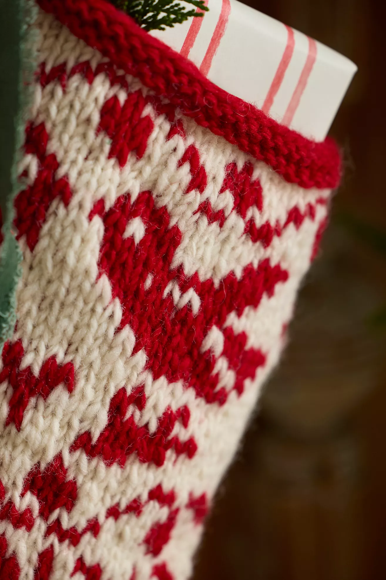 Terrain Holiday Sweater Knitted Wool Stocking - thumbnail 6