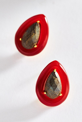 Boheme By Vero Teardrop Post Earrings In Red