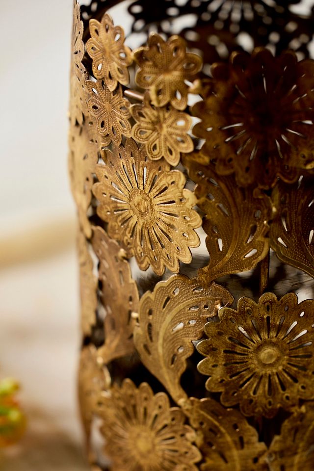 Floral Medallion Iron Candle Holder #2