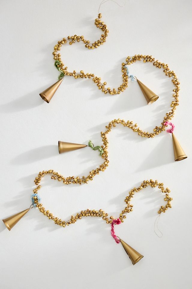Golden Jingle Bells Garland #1