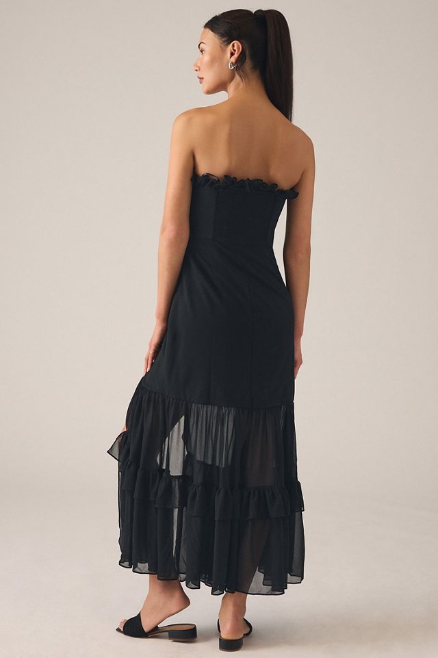 Hutch Strapless Tiered Ruffle Side-Slit Dress #1