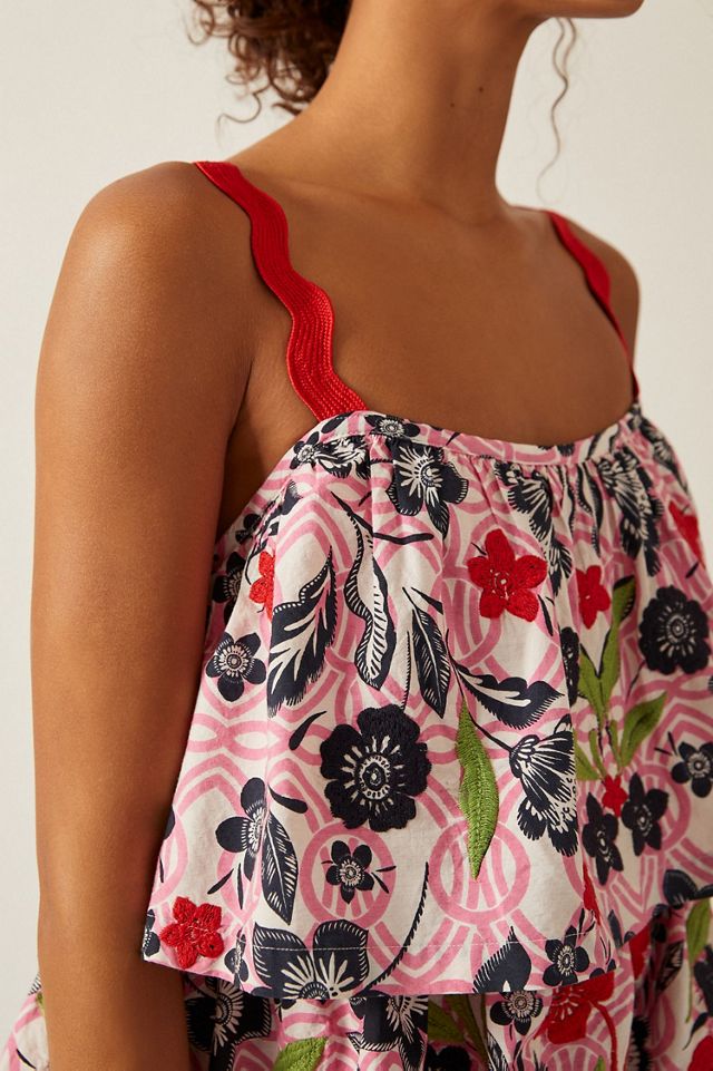 Maeve Tiered Printed Mini Dress #1