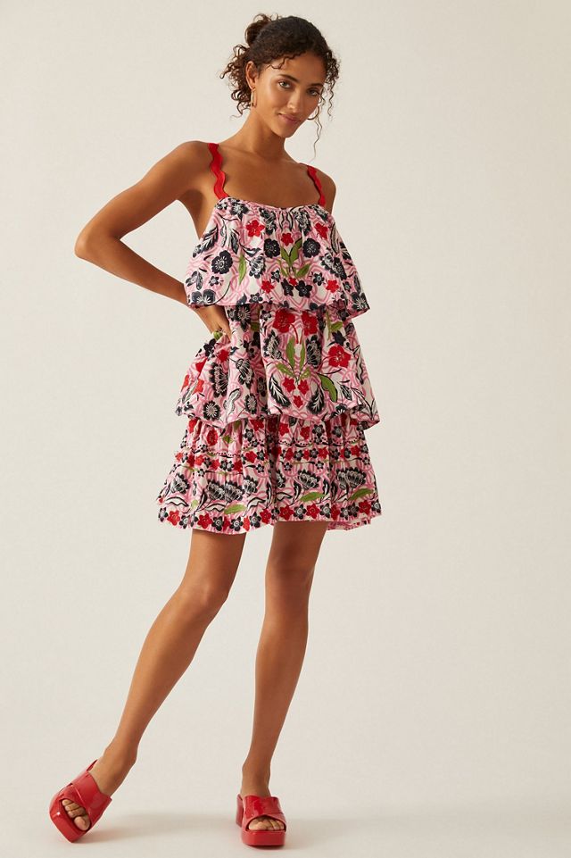 Maeve Tiered Printed Mini Dress #3