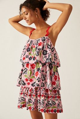 Maeve Tiered Printed Mini Dress
