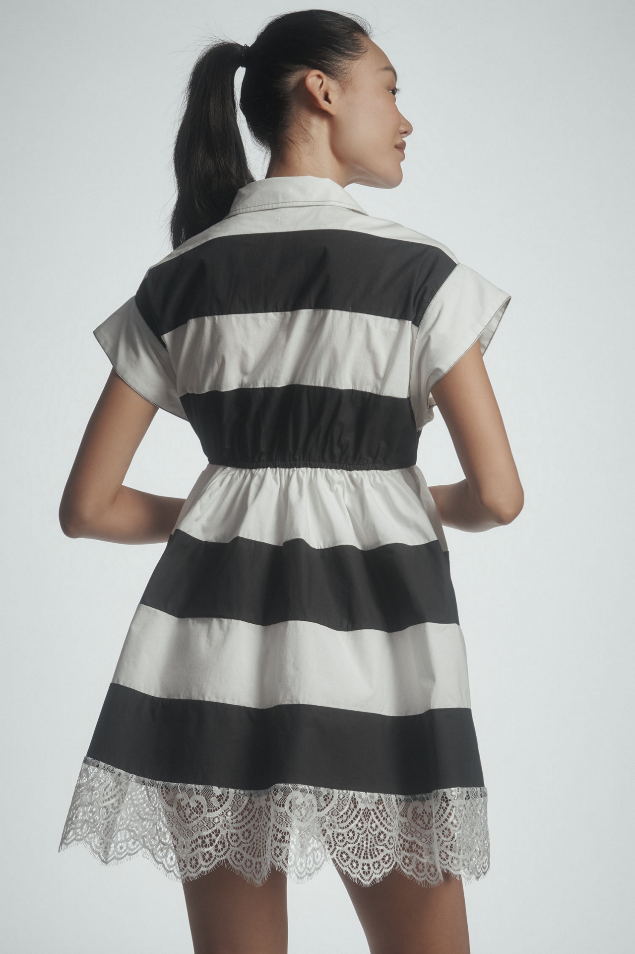 Maeve Short-Sleeve Rugby Swing Mini Dress