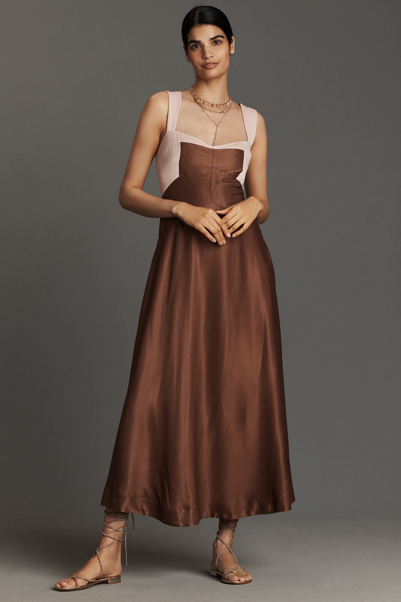 Maeve The Jocelyn Sleeveless Slip Midi Dress