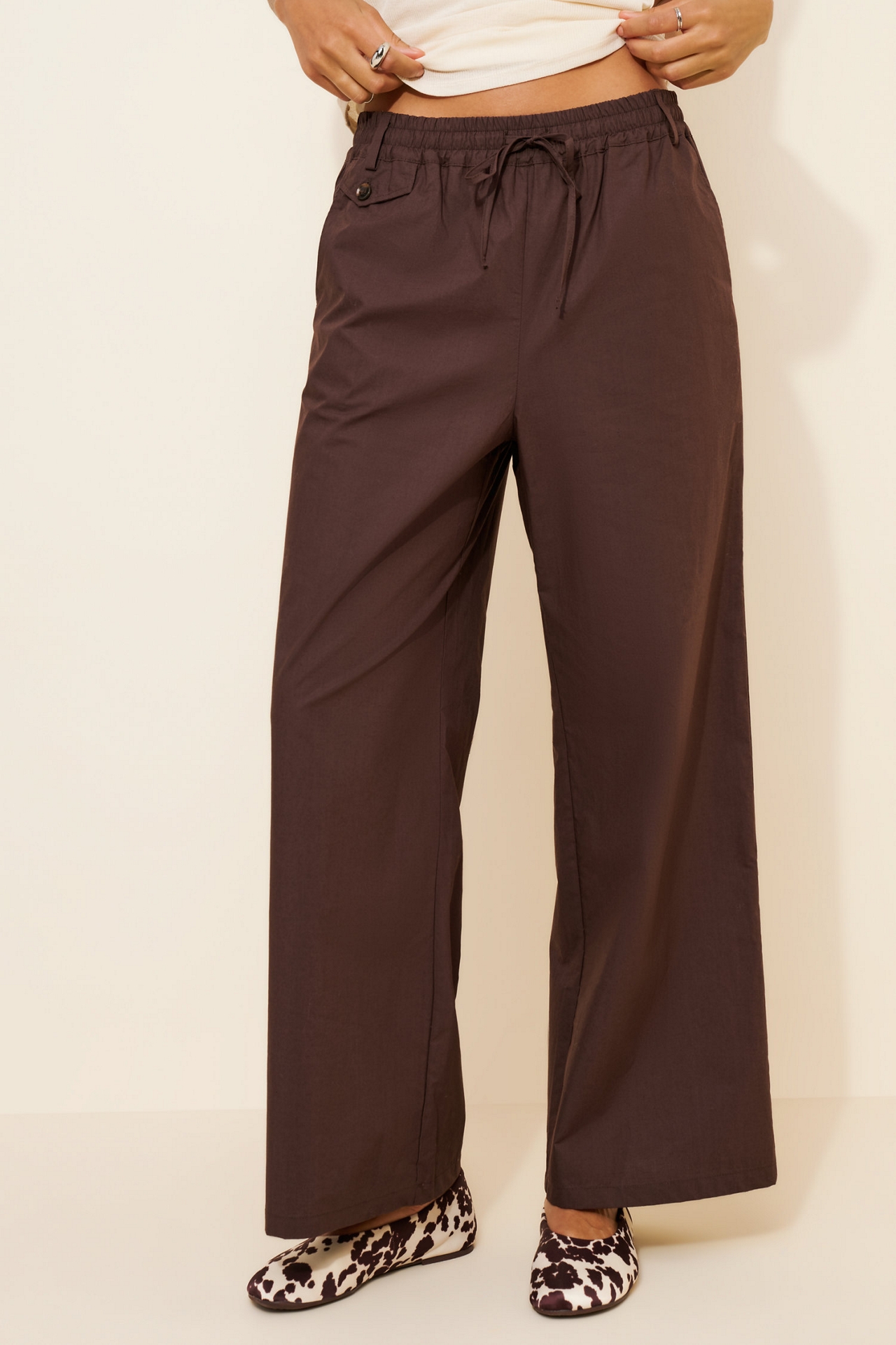 Maeve The Brooklin Poplin Tie-Front Pull-On Pants