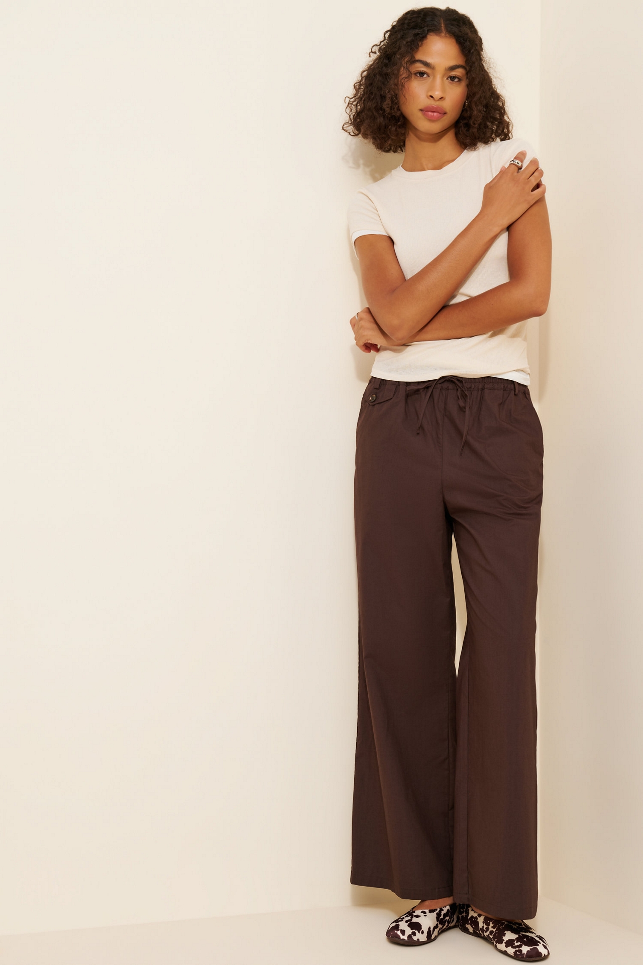 Maeve The Brooklin Poplin Tie-Front Pull-On Pants
