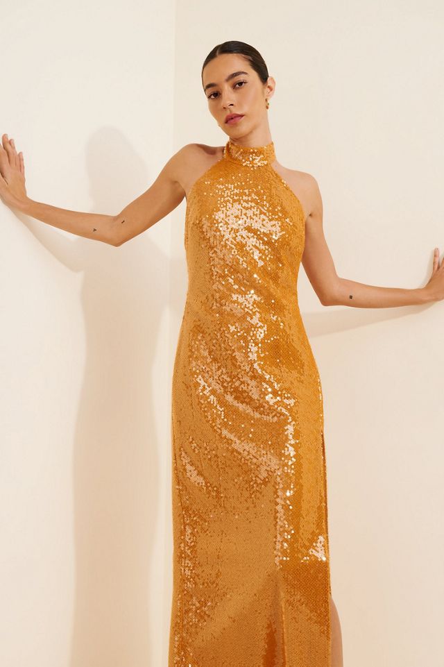Halston Alva Sequin Midi Dress | Anthropologie