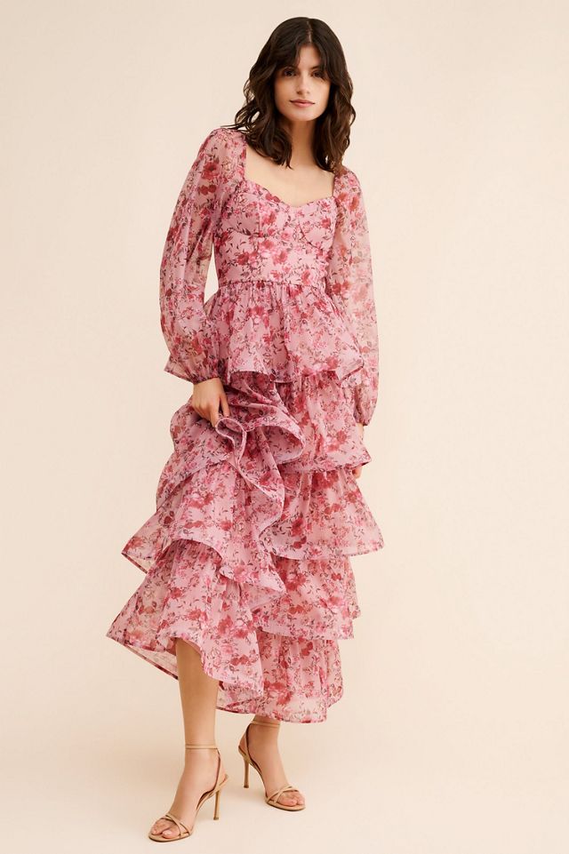 If By Sea Long Sleeve Tiered Maxi Dress #3