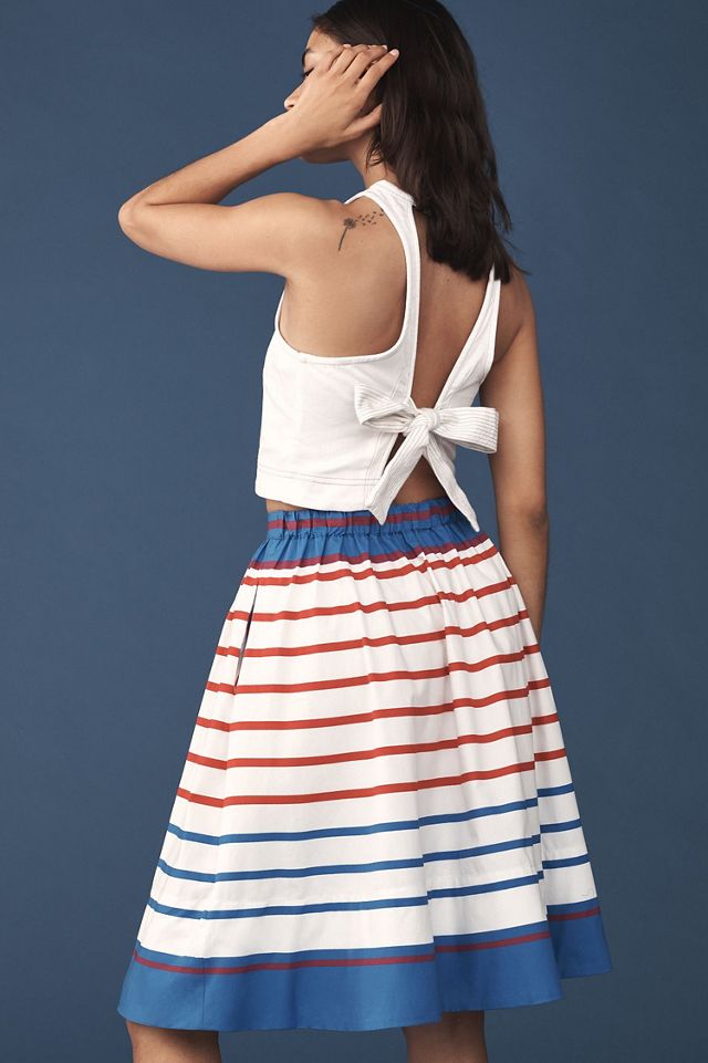 Maeve The Jacie Poplin Printed Knee-Length Skirt #1