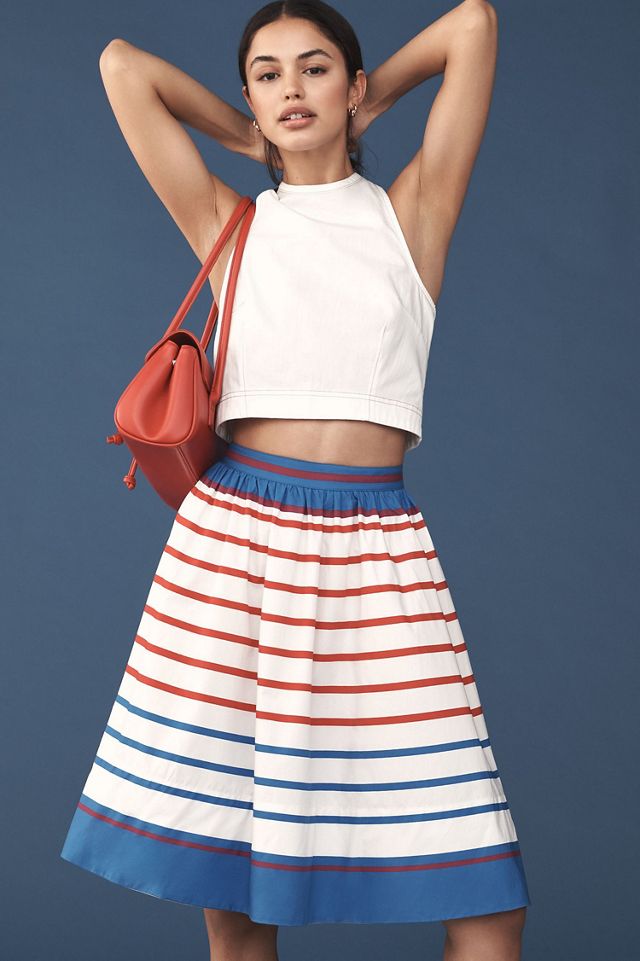 Maeve The Jacie Poplin Printed Knee-Length Skirt #3