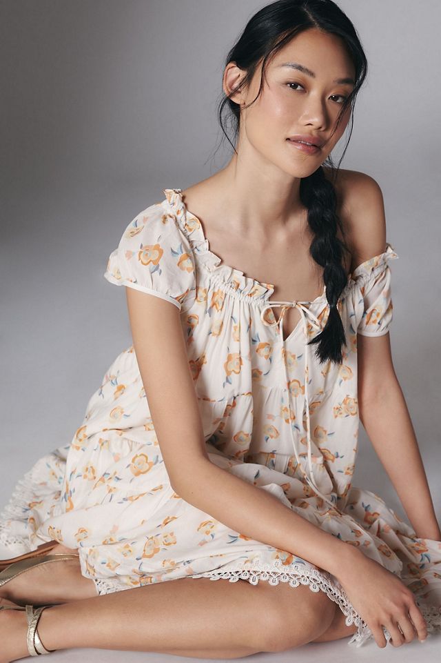Short-Sleeve Scoop-Neck Midi Dress | Anthropologie