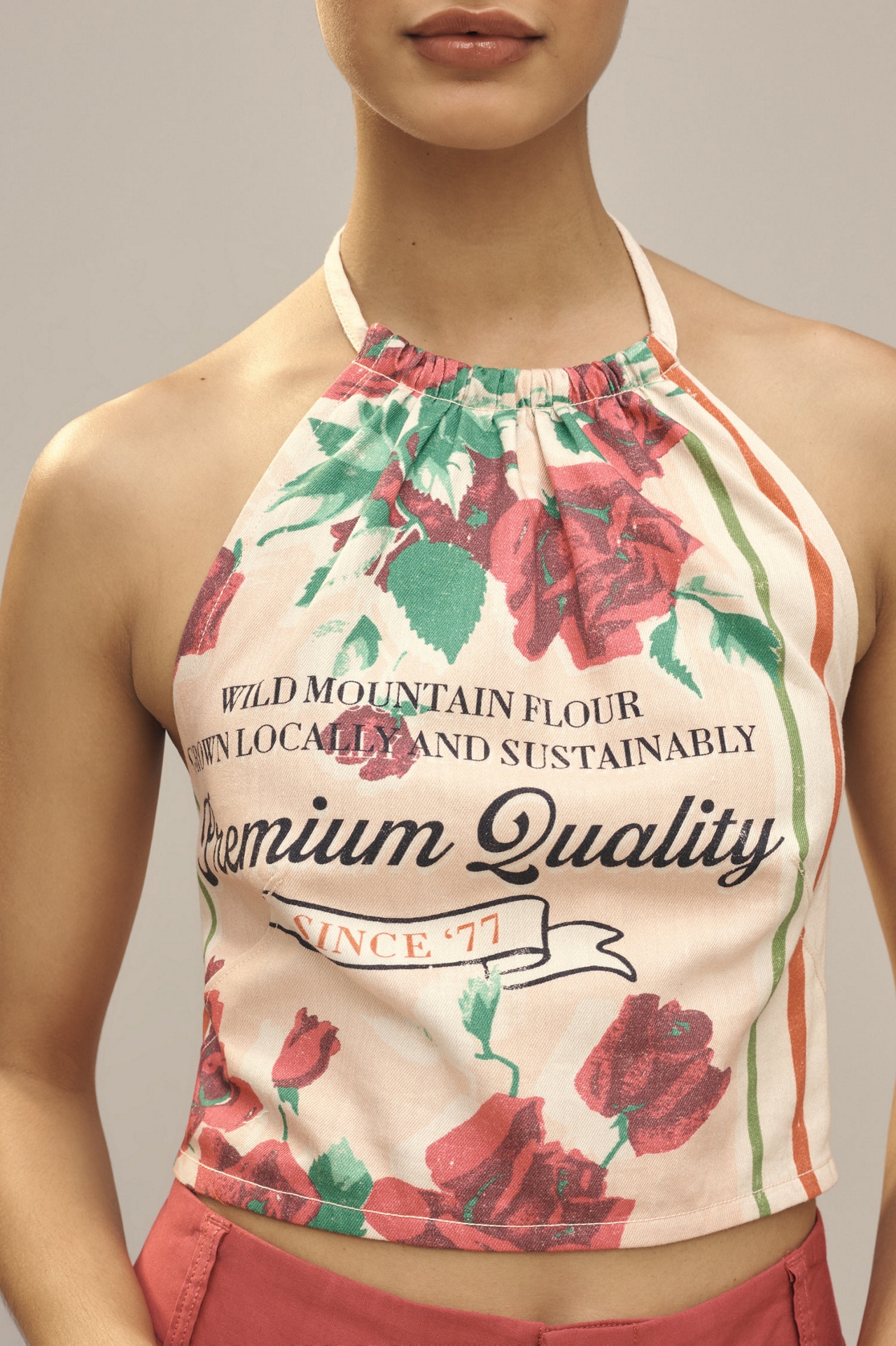 Maeve Sleeveless Printed Halter Top