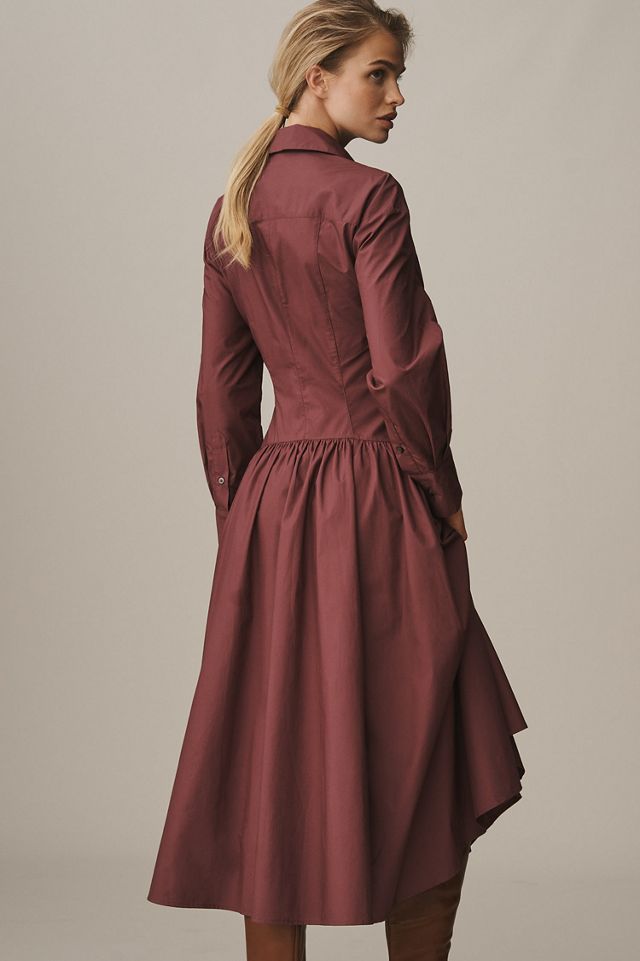 Drop-Waist Midi Shirt Dress | Anthropologie