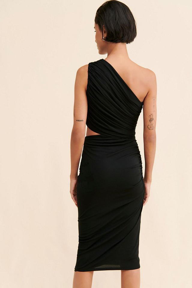 Halston Cassidy Jersey Ruched Midi Dress | Anthropologie